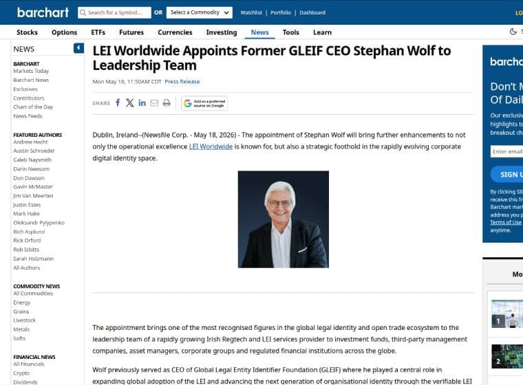 LEI Worldwide featured in Barchart
