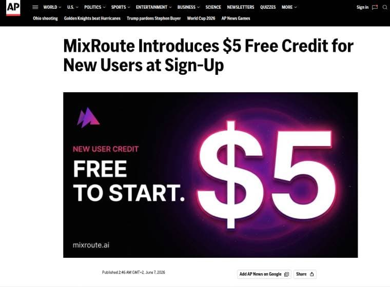 MixRoute.ai featured in AP News
